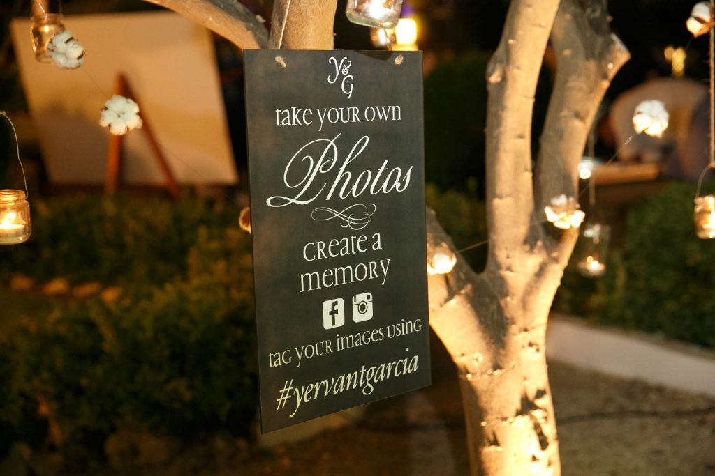Planning included hashtag for wedding's photos